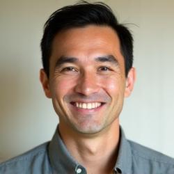 Portrait of David Chen, a knowledgeable and approachable man in his late 30s, exuding confidence and expertise.
